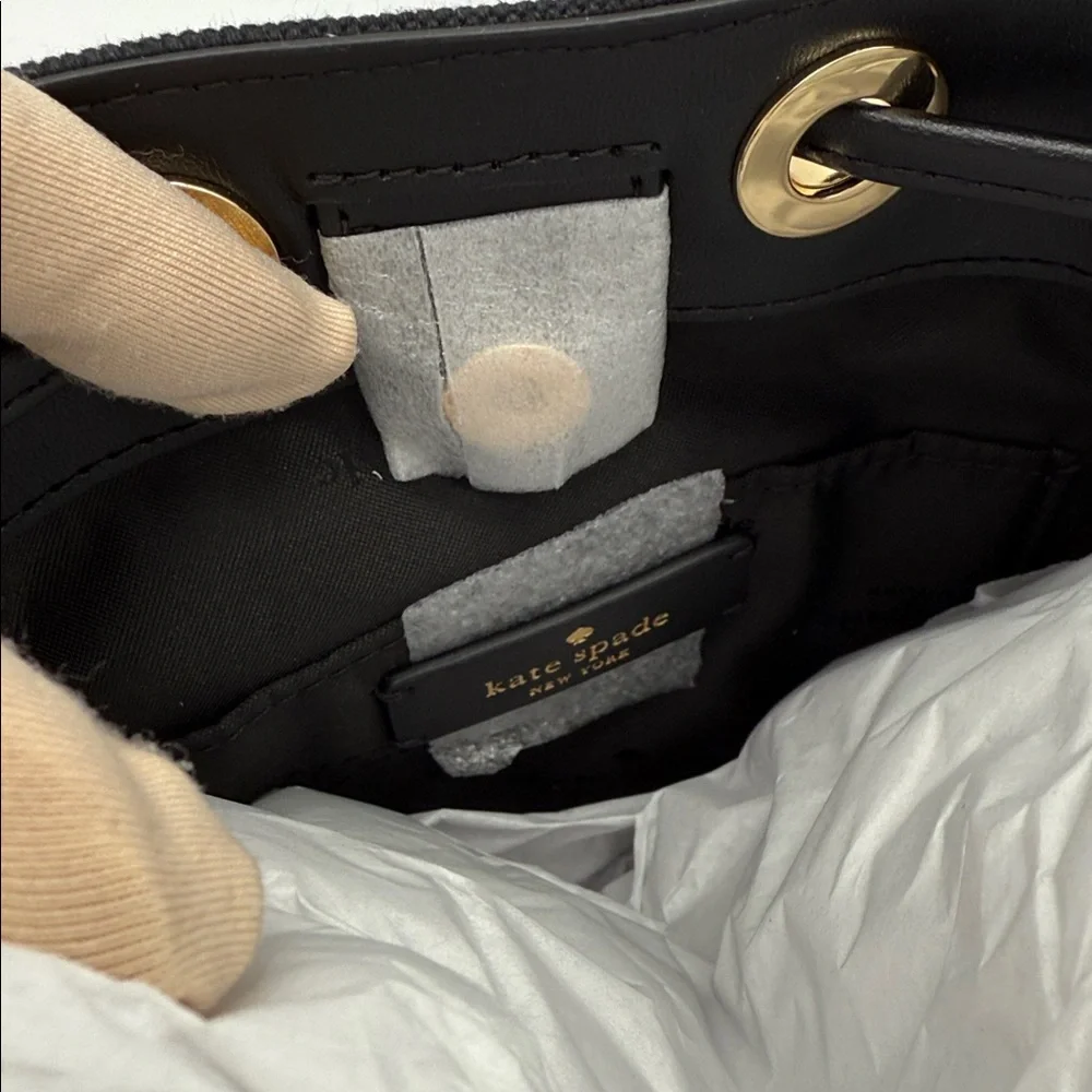 Kate Spade Kip Canvas Bucket Bag Black - Picture 7 of 15